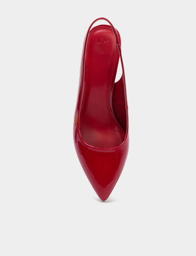 Escarpins &agrave; talons bouts pointus rouge femme