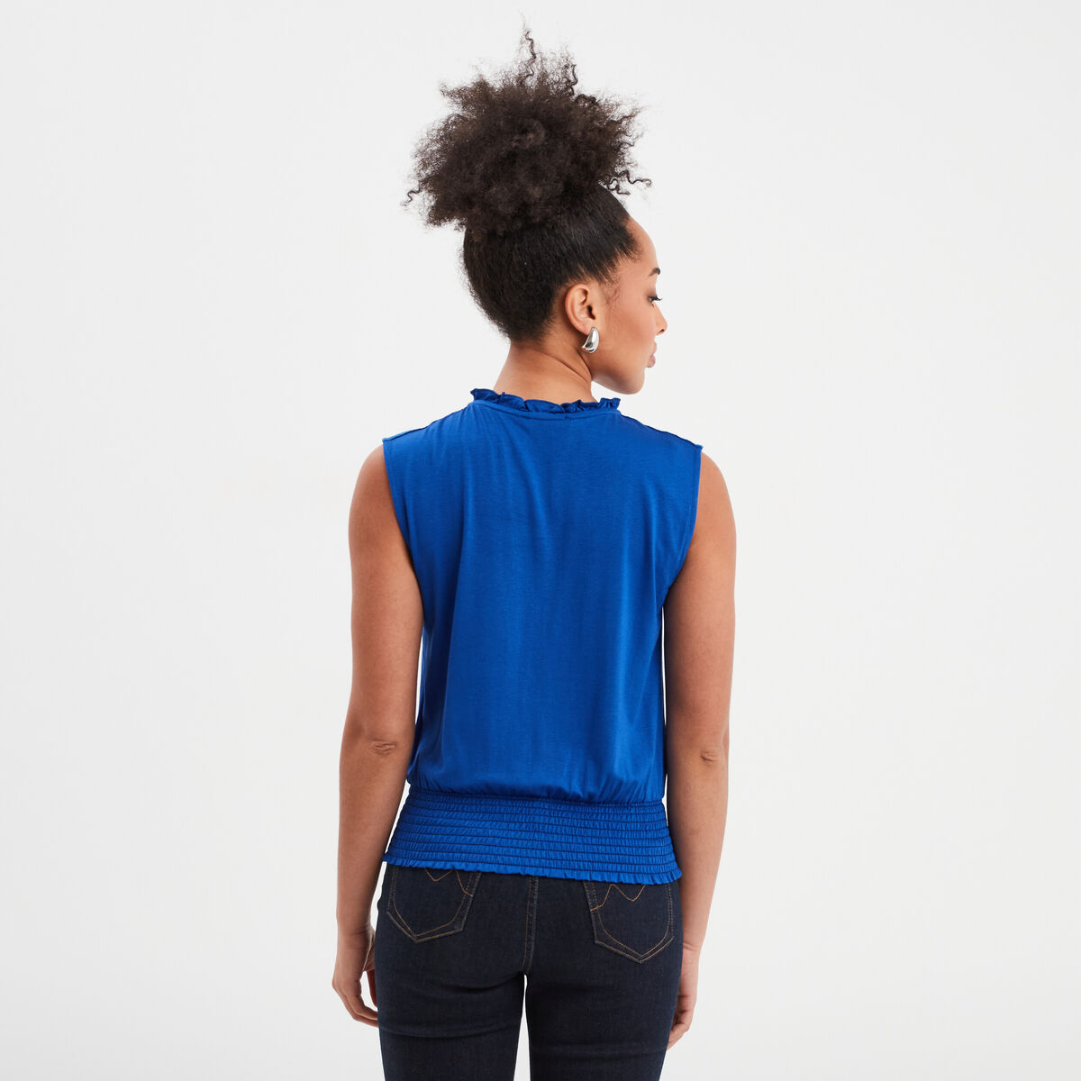 T-shirt taille smockée Creeks bleu roi femme