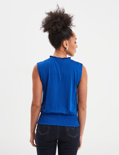 T-shirt taille smockée Creeks bleu roi femme