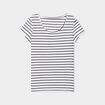 T-shirt ray&eacute; manches courtes ecru femme
