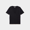 T-shirt fluide col en V manches courtes noir femme