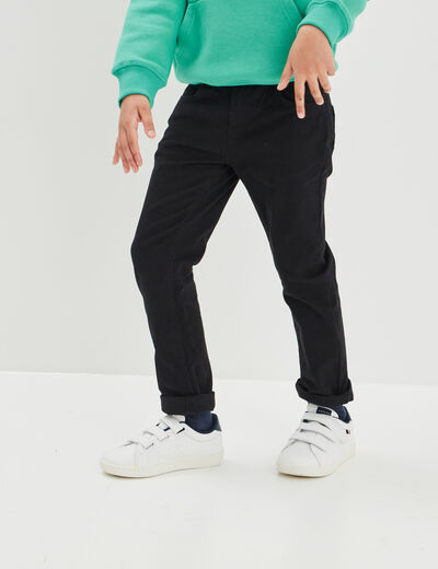 Pantalon regular avec poches noir garçon
