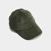 Casquette effet velours c&ocirc;tel&eacute; vert kaki homme