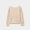 Pull col rond manches longues beige femme