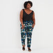 Pantalon fluide taille élastiquée noir femme grande taille
