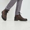 Bottines crantées en cuir marron homme