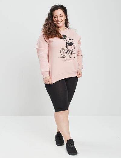 Legging court cycliste coton noir femme grande taille