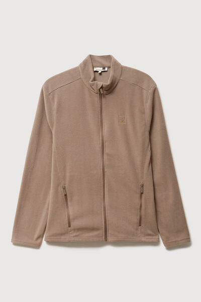 Veste polaire zipp&eacute; col montant gris homme