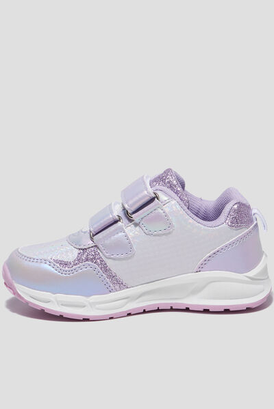 Baskets running lumineuses Frozen violet fille