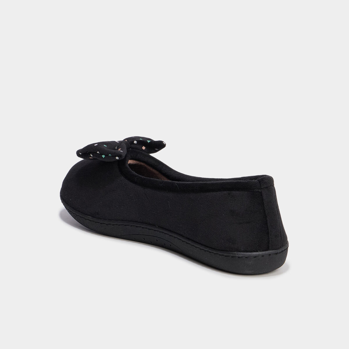 Chaussons ballerines effet velours vert anis femme