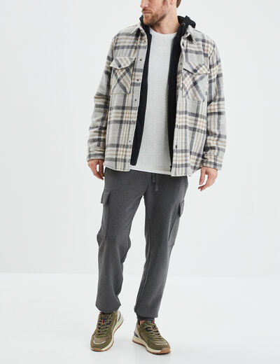 Pantalon jogging cargo poches latérales gris foncé homme