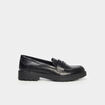 Mocassins semelle épaisse crantée noir femme