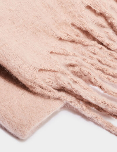 &Eacute;charpe &agrave; franges taupe femme