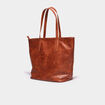 Sac cabas porté-épaule marron cognac femme