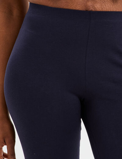 Legging 7/8ème taille élastiquée bleu marine femme