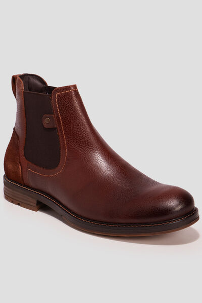 Bottines chelsea en cuir marron homme
