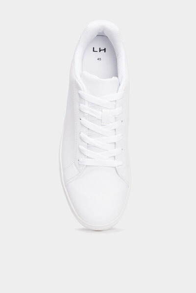 Baskets plates blanc homme