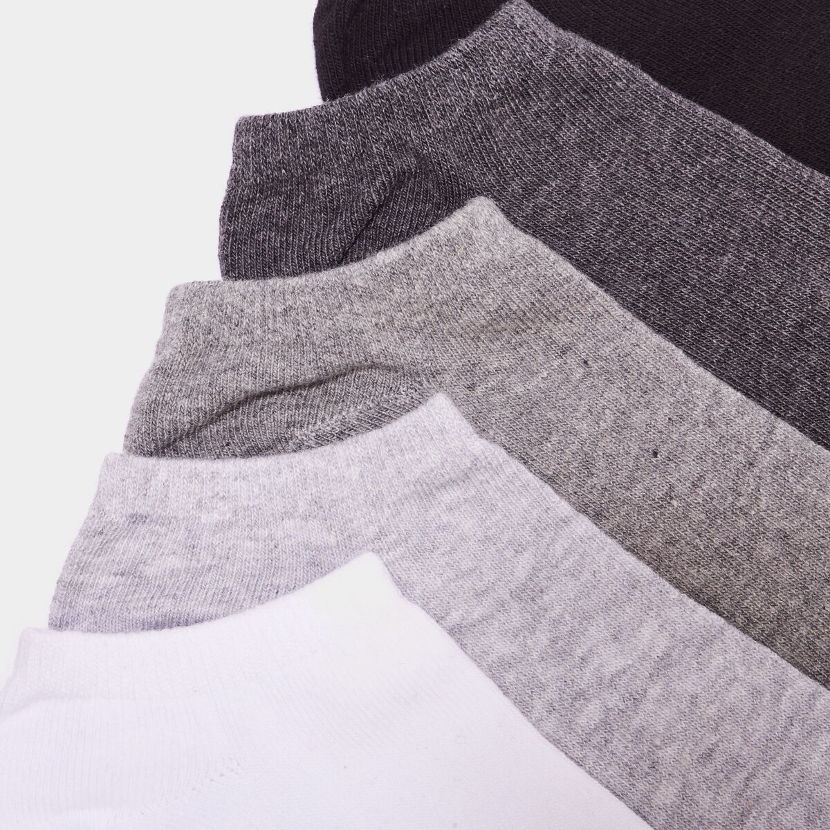 Lot 5 paires chaussettes invisibles gris mixte