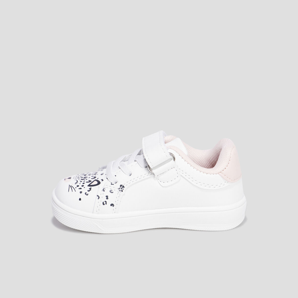 Tennis basses à scratchs blanc bébé fille