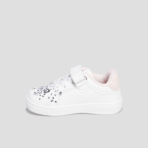 Tennis basses à scratchs blanc bébé fille