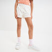 Short brodé taille élastiquée coton ecru fille