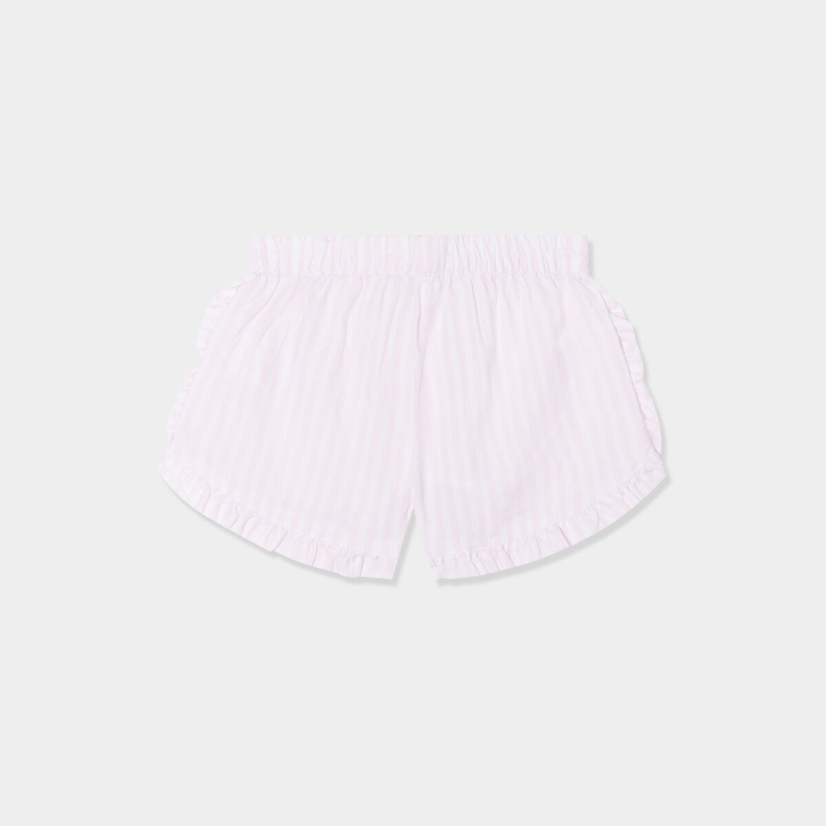 Short à volants et noeud coton Creeks rose clair bébé fille