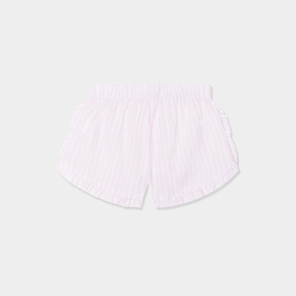 short a volants et noeud coton creeks rose clair bebef Short à volants et noeud coton Creeks rose clair bébé fille
