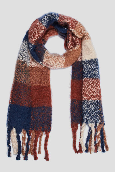 Écharpe à franges multicolore femme