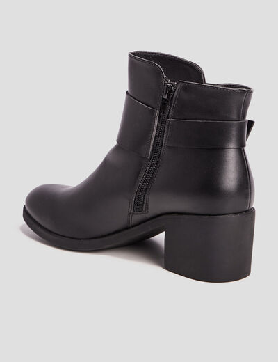 Bottines à talons carrés noir femme