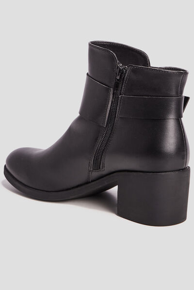 Bottines à talons carrés noir femme