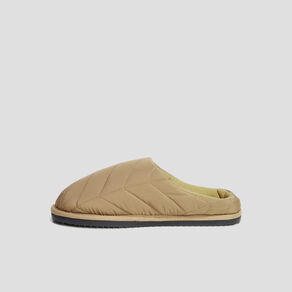 Chaussons mules matelassés vert kaki femme