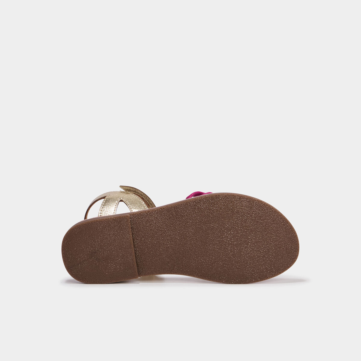 Sandales multibrides en cuir jaune or fille