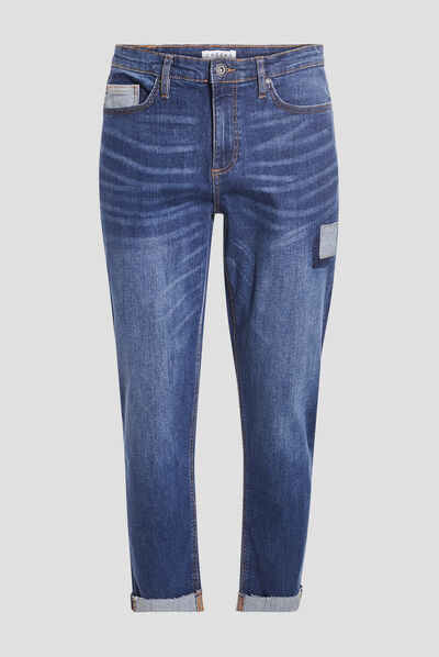 Jeans straight Creeks denim double stone homme