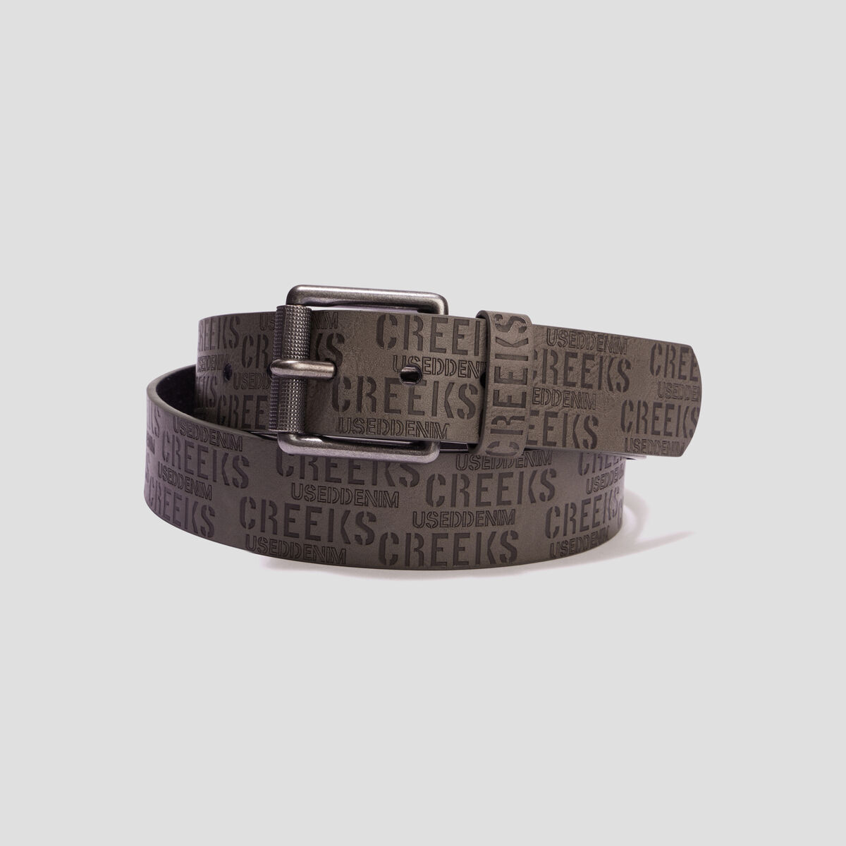 Ceinture embossée Creeks gris homme
