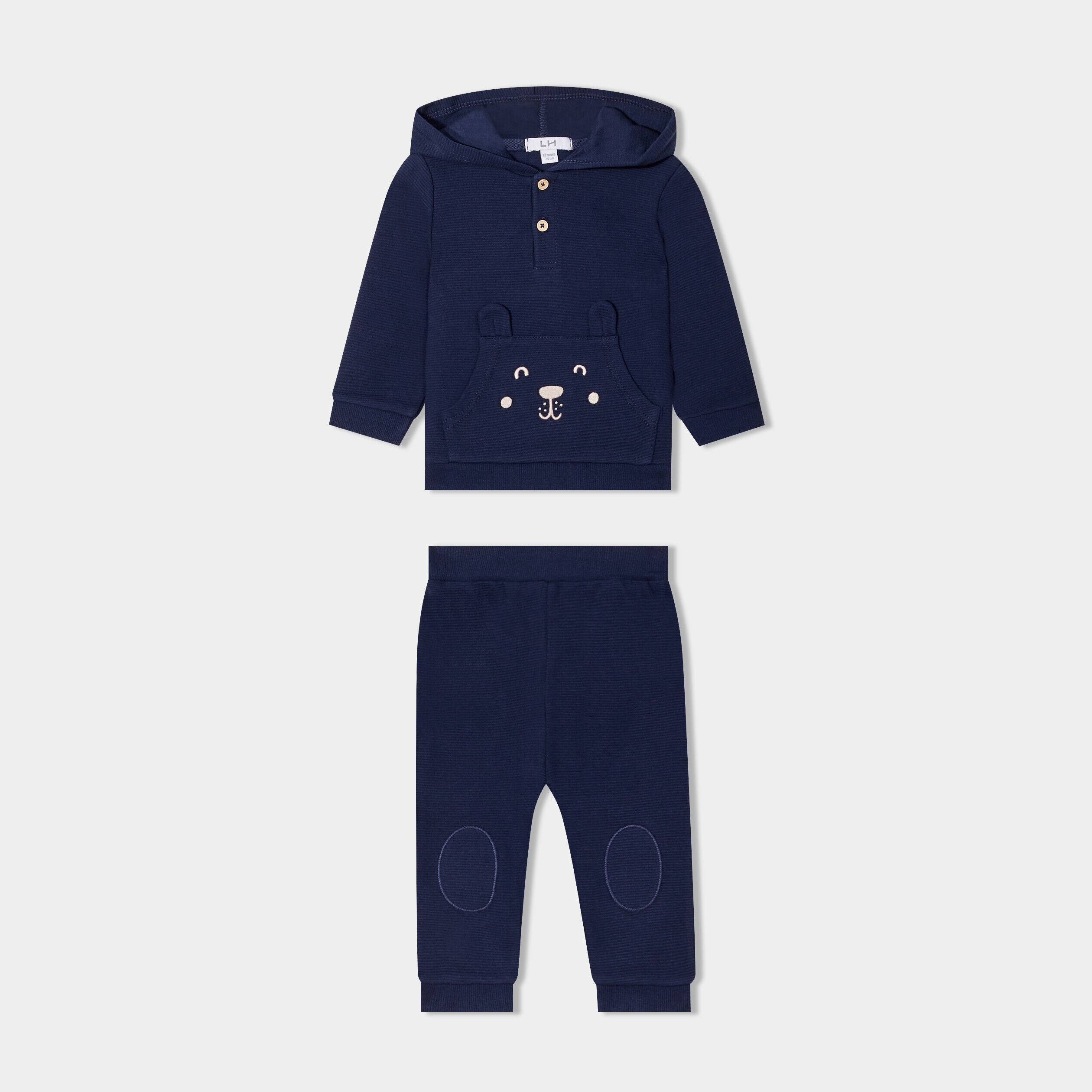 Ensemble 2 pièces sweat et jogging bleu marine bébé garçon LH