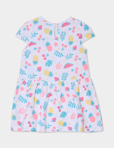 Robe manches courtes coton blanc bébé fille