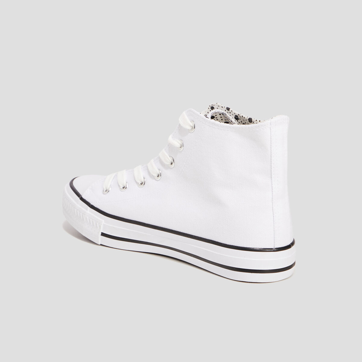 Baskets en toile montantes à lacets blanc femme