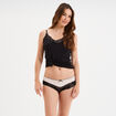 Shorty microfibre avec dentelle rose clair femme