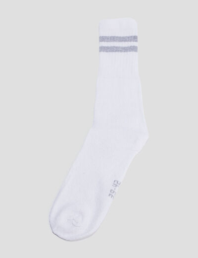 Lot 10 paires chaussettes blanc homme