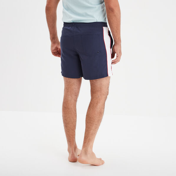 short de bain droit a nouer bleu marine homme Short de bain droit à nouer bleu marine homme