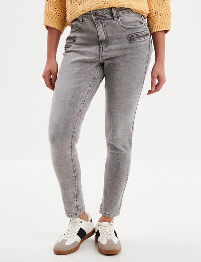 Jeans skinny 7/8ème Liberto denim gris femme