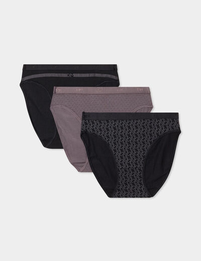 Lot 3 culottes coton noir femme