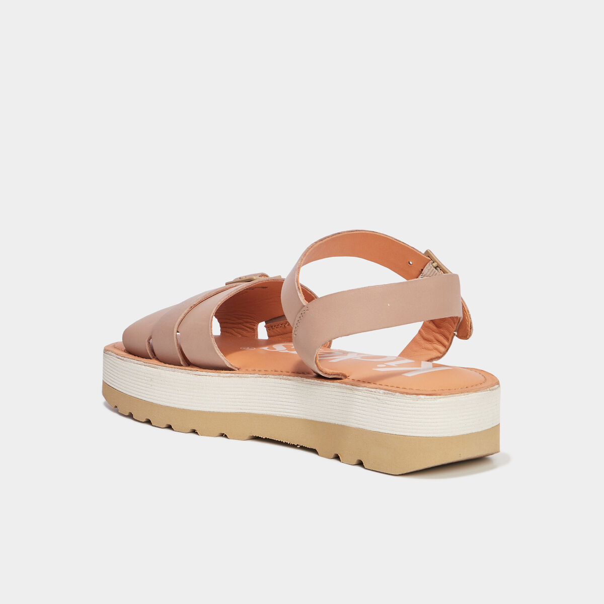 Sandales plateformes en cuir Kickers sable femme
