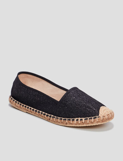 Espadrilles à sequins noir femme