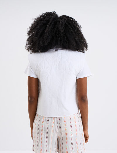 Gilet matelassé sans manches blanc femme