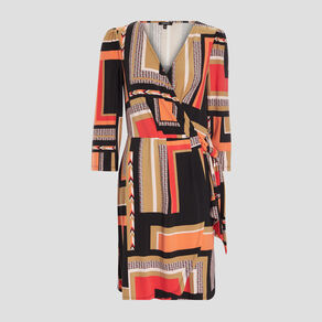 Robe portefeuille Mosquitos noir femme