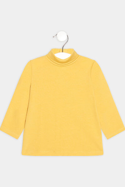 T-shirt manches longues jaune bébé garçon