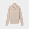 Pull col ch&acirc;le manches longues ecru homme