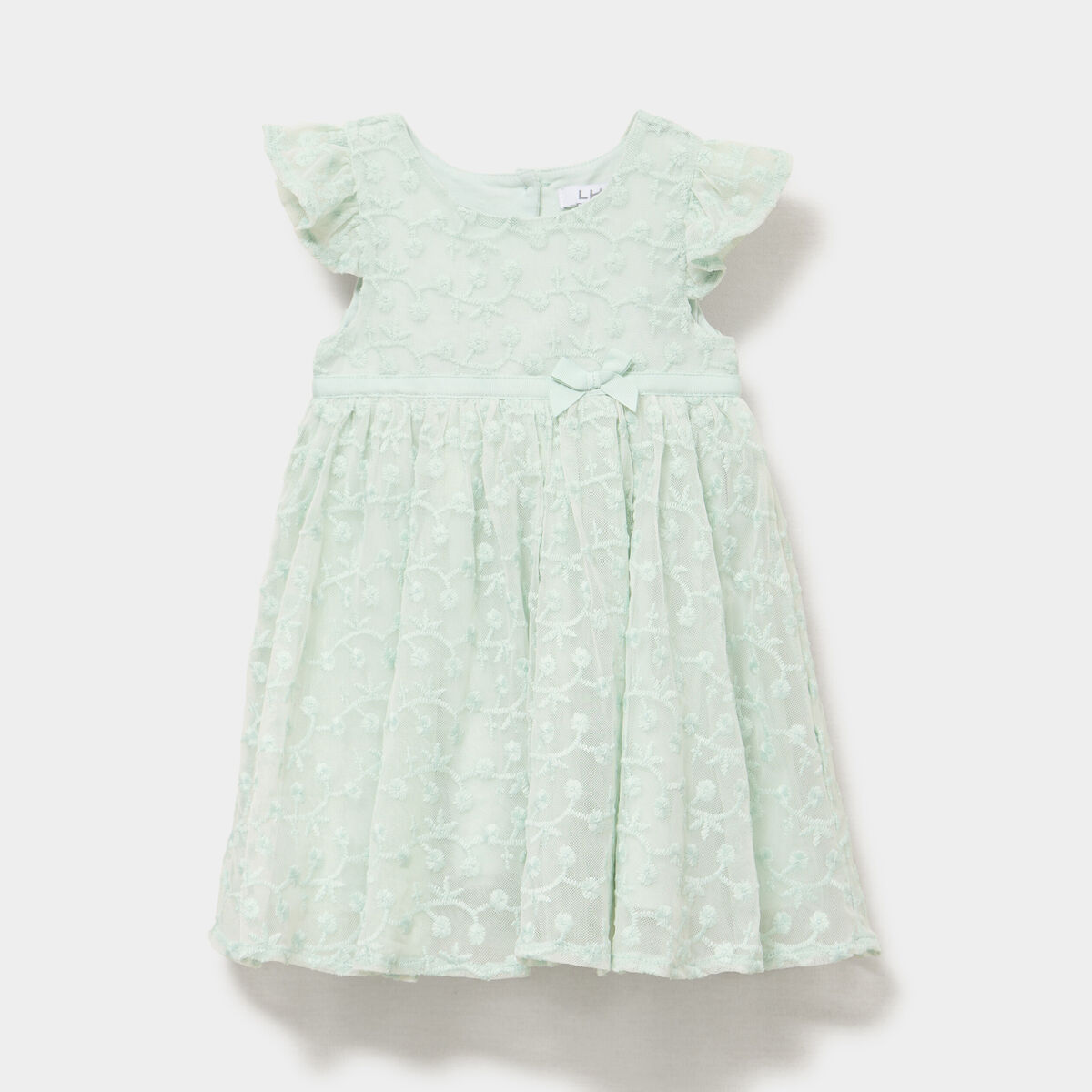 Robe c&eacute;r&eacute;monie en dentelle vert pastel b&eacute;b&eacute; fille