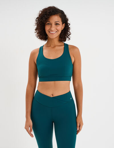 Brassi&egrave;re de sport dos nageur vert canard femme